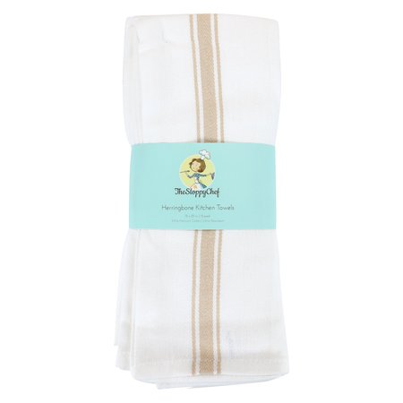MONARCH Herringbone Tea Towels Tan , 12PK SC-HTTS-24